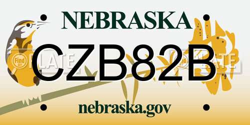 CZB82B Nebraska License Plate