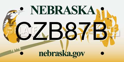 CZB87B Nebraska License Plate