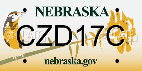 CZD17C Nebraska License Plate