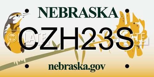 CZH23S Nebraska License Plate