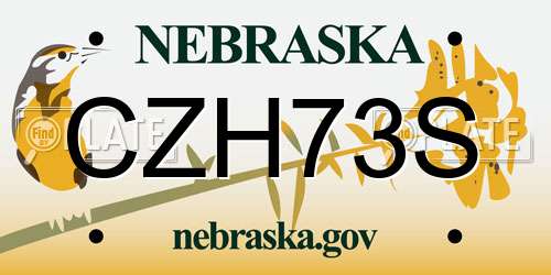 CZH73S Nebraska License Plate
