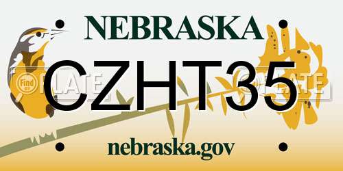CZHT35 Nebraska License Plate