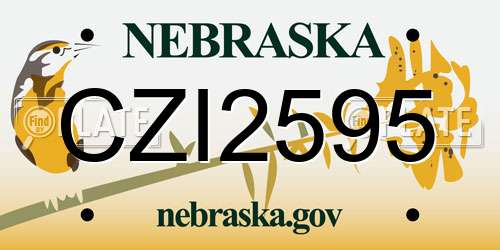 CZI2595 Nebraska License Plate