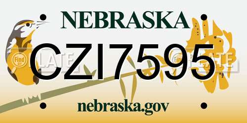 CZI7595 Nebraska License Plate