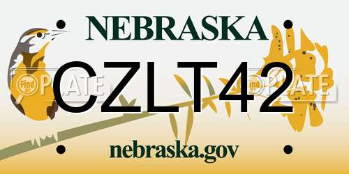 CZLT42 Nebraska License Plate