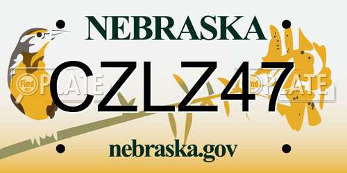 CZLZ47 Nebraska License Plate