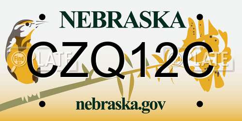 CZQ12C Nebraska License Plate