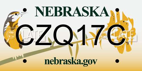 CZQ17C Nebraska License Plate