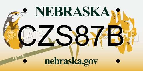 CZS87B Nebraska License Plate