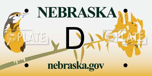 D Nebraska License Plate