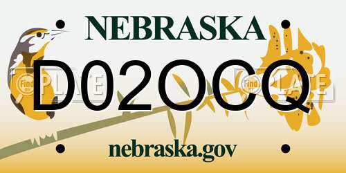 D02OCQ Nebraska License Plate