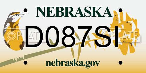 D087SI Nebraska License Plate