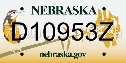 D10953Z Nebraska License Plate