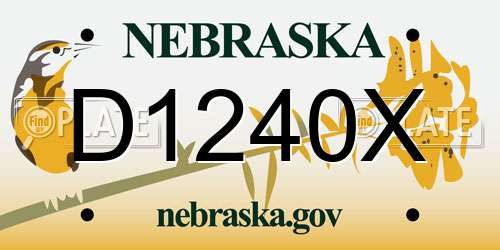 D1240X Nebraska License Plate