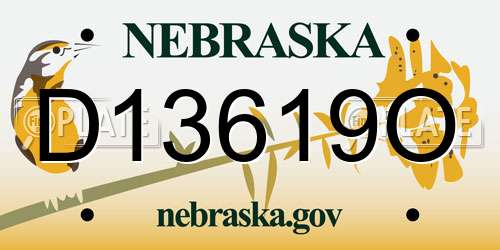 D13619O Nebraska License Plate