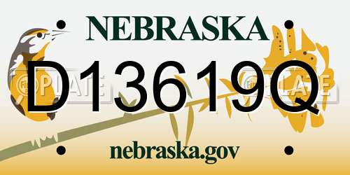 D13619Q Nebraska License Plate