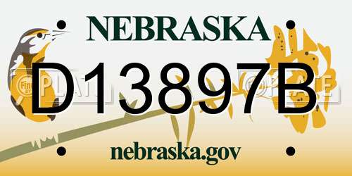 D13897B Nebraska License Plate