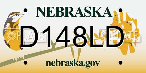 D148LD Nebraska License Plate