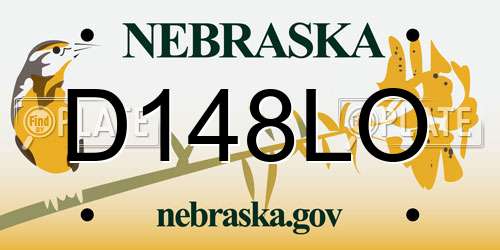 D148LO Nebraska License Plate