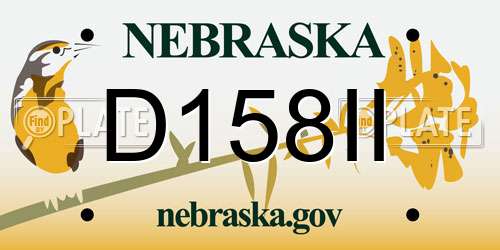 D158II Nebraska License Plate