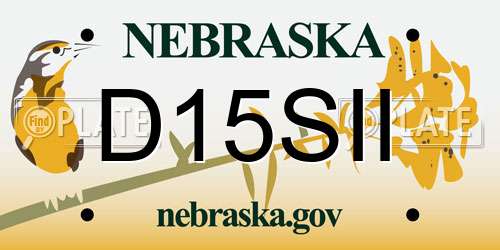 D15SII Nebraska License Plate
