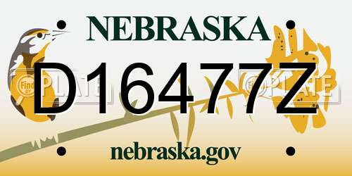 D16477Z Nebraska License Plate