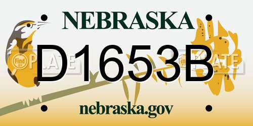 D1653B Nebraska License Plate