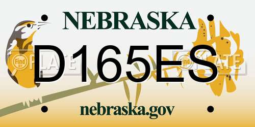 D165ES Nebraska License Plate