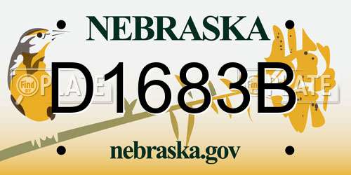 D1683B Nebraska License Plate