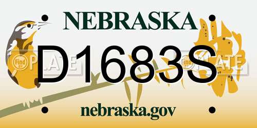 D1683S Nebraska License Plate