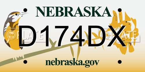 D174DX Nebraska License Plate