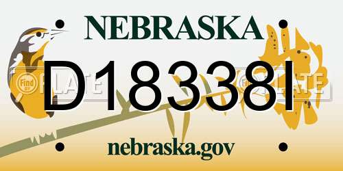 D18338I Nebraska License Plate