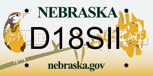 D18SII Nebraska License Plate