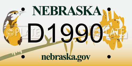 D1990 Nebraska License Plate
