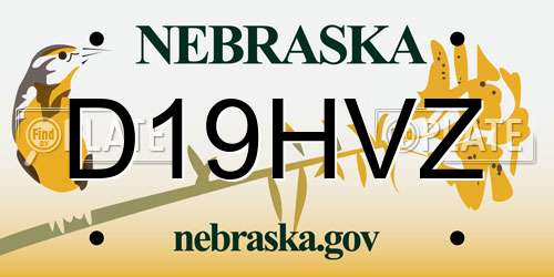 D19HVZ Nebraska License Plate