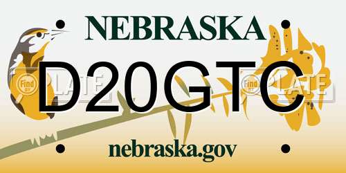 D20GTC Nebraska License Plate