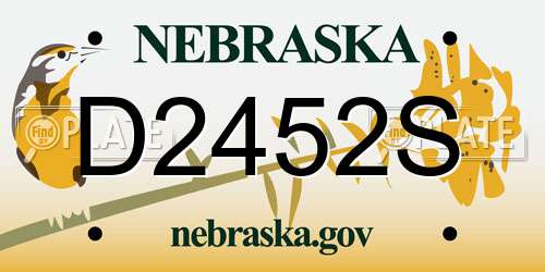 D2452S Nebraska License Plate