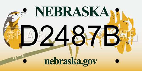 D2487B Nebraska License Plate