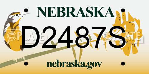 D2487S Nebraska License Plate