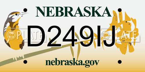 D249IJ Nebraska License Plate