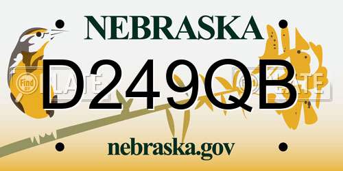 D249QB Nebraska License Plate