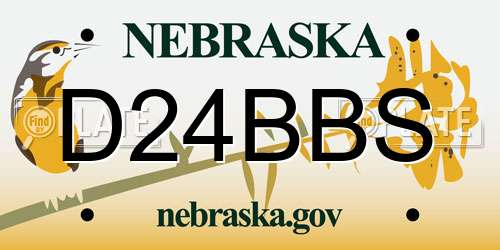 D24BBS Nebraska License Plate