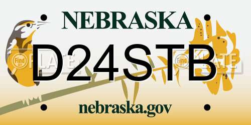 D24STB Nebraska License Plate