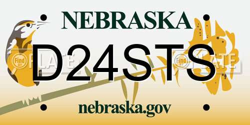 D24STS Nebraska License Plate