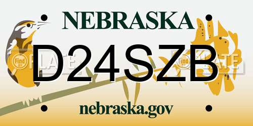 D24SZB Nebraska License Plate