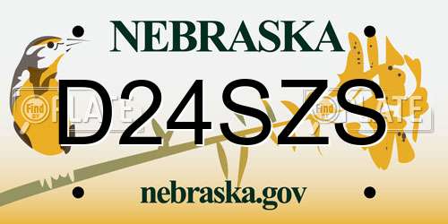 D24SZS Nebraska License Plate