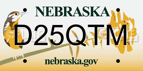 D25QTM Nebraska License Plate