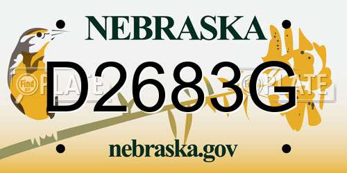 D2683G Nebraska License Plate