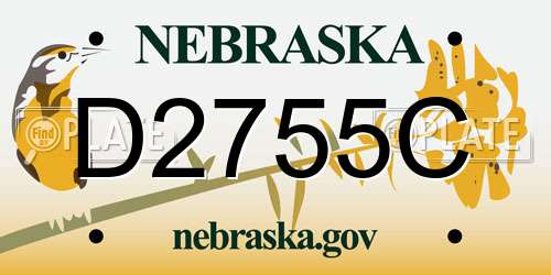 D2755C Nebraska License Plate