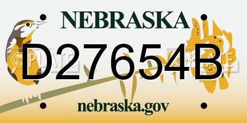 D27654B Nebraska License Plate